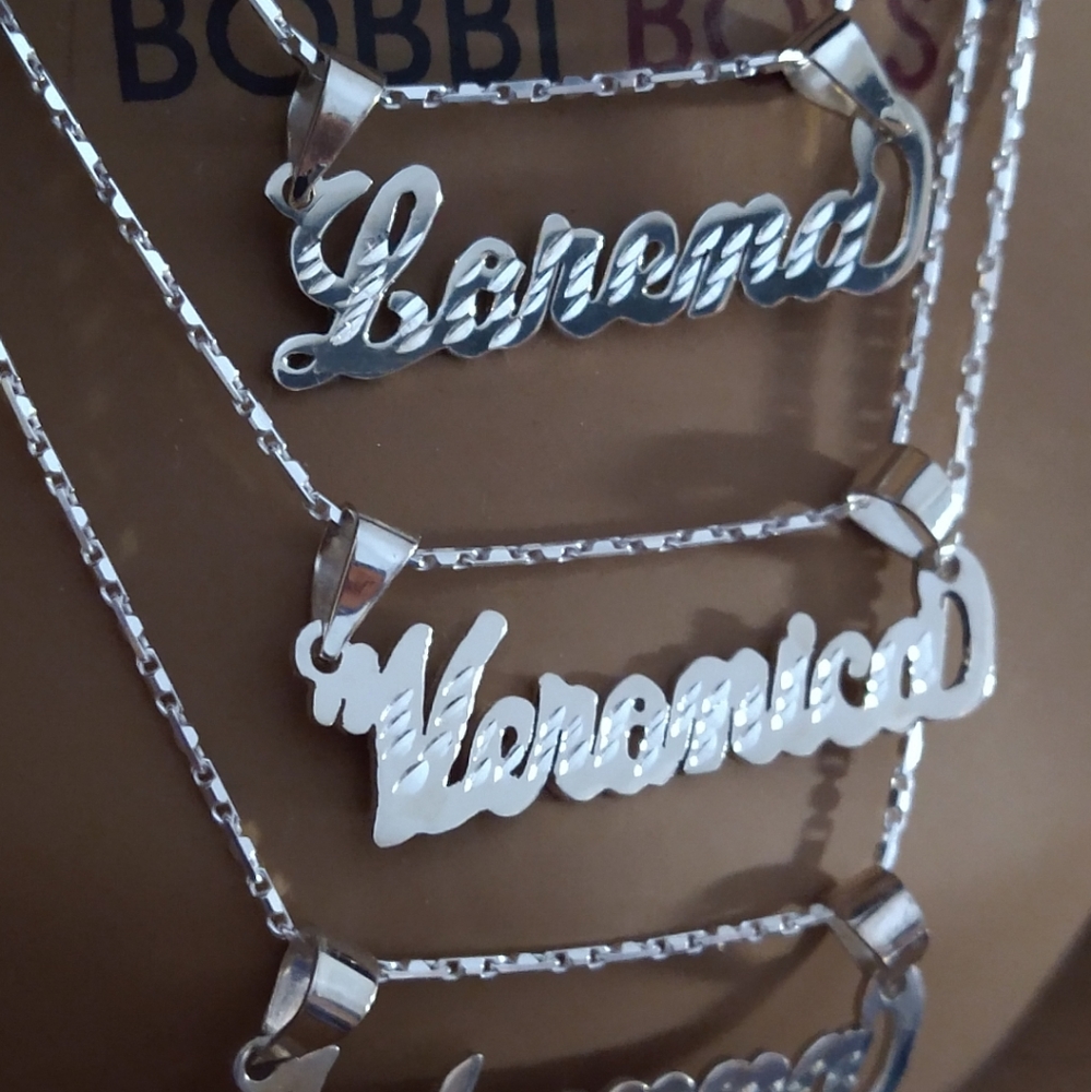 Precious Necklace Name Pendant - Real 925  Silver